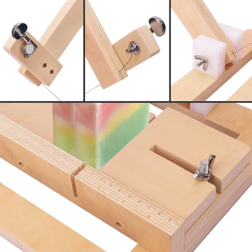 Miniatura 3 de kukmakri Cortador de jabón de madera para hacer jabón, 13.4 x 9.5 x 7.6 pulgadas, suministros de fabricación de jabón hechos a mano, herramienta