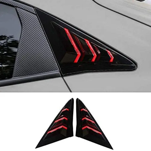 Persianas de fibra de carbono ABS con impresión de fibra de carbono para ventana lateral trasera, rejillas de ventilación de aire, para Honda Civic