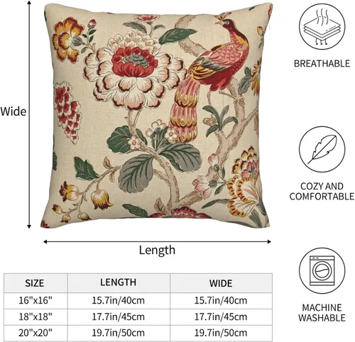 Miniatura 4 de ChangQingArt Fundas de almohada de lino y algodón, color pavo real, 18 x 18 pulgadas, cuadradas, fundas de almohada para sofá cama