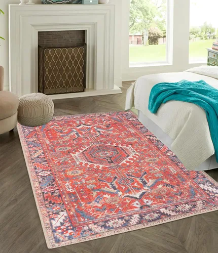 Miniatura 227 de GLN Rugs Traditional Collection - Alfombra de felpilla lavable a máquina, tradicional lavable, antideslizante, alfombra de felpilla de pelo corto