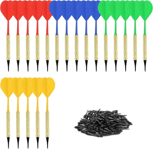 Miniatura 12 de Accmor Soft Tip Darts, Bar Dart, Plastic Tip Darts Set, Attach Extra 100 Black 2BA Replacement Tips, Soft Tip Darts for Electronic/Plastic Dartboard