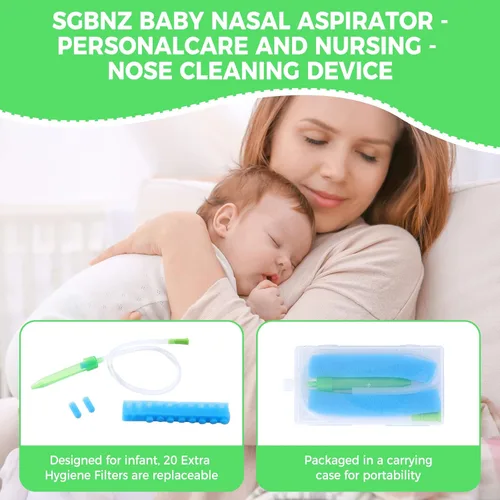 Miniatura 3 de Aspirador nasal para bebé con 20 filtros de higiene, limpiador de nariz reutilizable para bebés, fácil de usar y limpiar, 0+recién nacido-portátil
