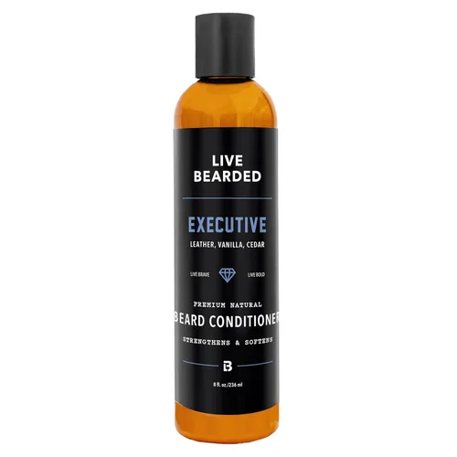 Live Bearded Acondicionador para barba, 8 onzas líquidas, fortalece y suaviza el vello facial, fabricado en los Estados Unidos, ingredientes