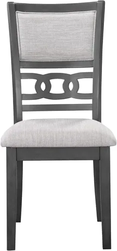Miniatura 5 de New Classic Furniture Gia - Silla de comedor (juego de cuatro), asiento y respaldo tapizados en tela gris claro, color gris