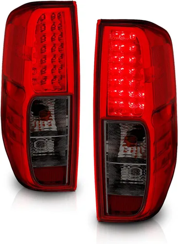 Miniatura 3 de AmeriLite para 2005-2021 Nissan Frontier 2009-2012 Equator, conjunto de luces traseras de freno LED rojas parahumo, para lado del pasajero y Rojo