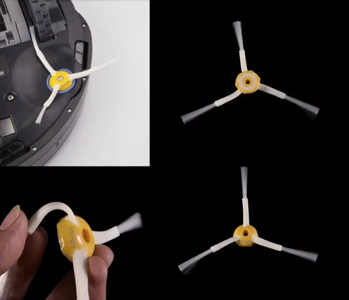 Miniatura 2 de Hongfa 694 - Cepillo lateral de 3 brazos para i-Robot Roomba, 10 piezas de repuesto para aspiradora Roomba 650 690 614 550 760 780