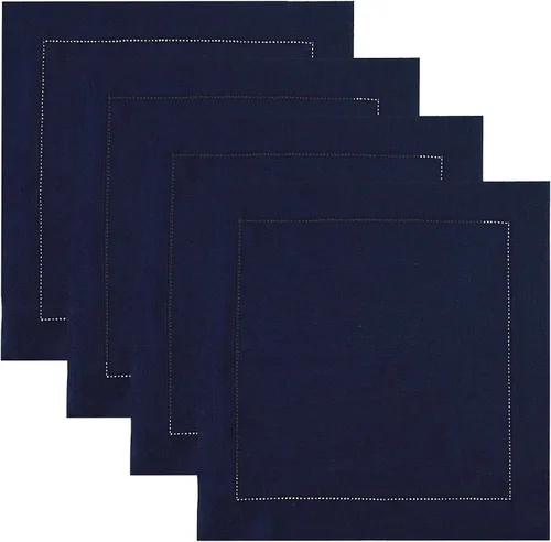 Miniatura 41 de Solino Home Juego de 4 manteles individuales de lino – Manteles individuales clásicos con vainica azul cielo de 14 x 19 pulgadas – manteles 09: Azul