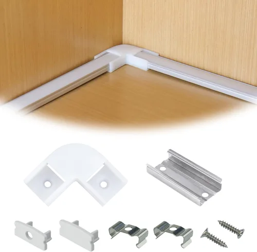 Miniatura 11 de Muzata Kit de conectores de esquina de 6 pares de conectores en forma de L para canal LED Muzata U1SW en forma de U de aluminio LED difusor canal