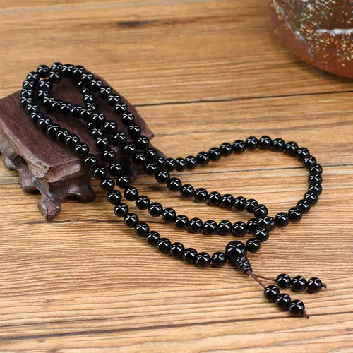 Miniatura 4 de Onyx Tiger Eye 108 Mala Beads Pulsera Collar