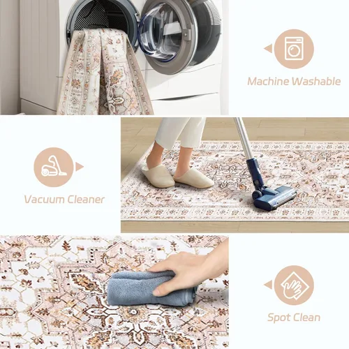 Miniatura 672 de Madane Tapete lavable de 2 x 10 pies para pasillo, cocina, recibidor, clásico, suave, antideslizante para interiores, casa de campo, baño, sala