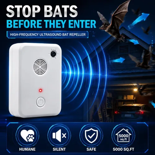 Miniatura 6 de 2026 Ultrasonic Bat Repellent Plug-in, Bat Deterrent Devices Indoor with Adjustable Frequency, Effective Bat Bird Repeller Exclusion Keep Away