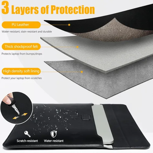 Miniatura 3 de Funda portátil HYZUO de 15 pulgadas con soporte para MacBook Air 15 M4 A3241 M3 A3114 M2 A2941 2025-2023, 15" Surface Laptop 7/6/5/4, MacBook Pro 15