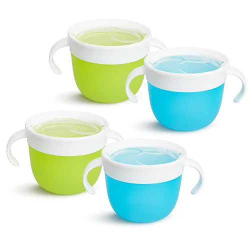 Miniatura 7 de Munchkin Snack Catcher - Tazas para aperitivos para niños pequeños, sin derrames, paquete de 2 recipientes, azul/verde