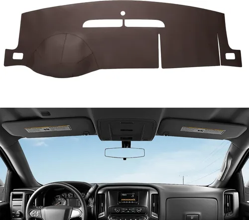 Miniatura 9 de Funda de cuero para salpicadero, protección solar compatible con Chevy Tahoe Suburban Denali Avalanche GMC Yukon/XL, Chevy Silverado Sierra 07-14
