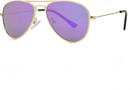 Miniatura 56 de Gleyemor Lentes de sol polarizados estilo aviador para niños y niñas, jóvenes, adolescentes, dos tamaños de 1.969 in y 2.047 in