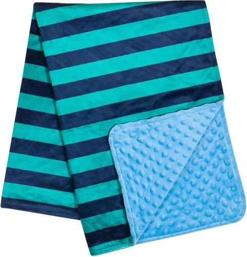 Wildkin Manta de felpa para bebé, comodidad suave y acogedora, ideal para niños pequeños, viajes y guardería, rayas azules