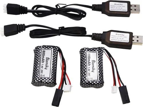 Miniatura 7 de Blomiky Paquete de 2 baterías recargables de iones de litio de 7.4 V 800 mAh con enchufe 5500 de repuesto para XLH 9135 9136 9137 9138 9145 9130 RC