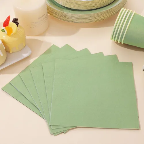 Miniatura 6 de Platos de papel verde salvia, platos y servilletas, suministros para fiesta, 200 unidades, decoración de despedida de soltera, cumpleaños, 50
