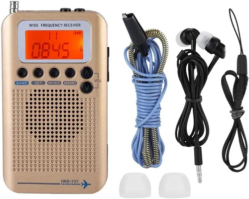 Miniatura 7 de Escáneres de receptor de radio multibanda, de mano, bandas de frecuencia: AIR FM AM CB SW VHF incorporado batería recargable Radio de viaje portátil
