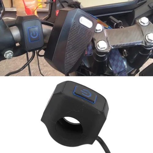 Miniatura 4 de Yctze Interruptor de manillar de motocicleta de 0.866 in, botón de control universal para faros delanteros (metal ABS) (azul)
