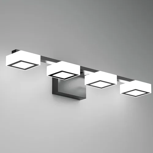 Miniatura 12 de Luminarias LED Modernas de Baño Sobre Espejo, 3 Luces de Tocador Regulables, Luz de Tocador de Baño Acrílica Negro Mate, 2700K-6500K Ajustable