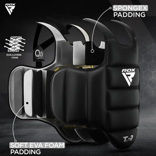 Miniatura 6 de RDX - Protector corporal reversible para boxeo, protector de pecho para kickboxing, MMA, Muay Thai, para entrenamiento de combate y golpes pesados