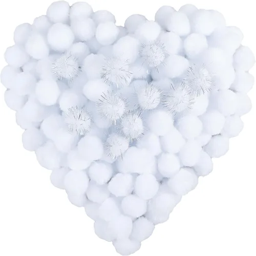 Miniatura 11 de Pllieay 160 pompones con bolas brillantes para decoraciones de Pascua, pompones negros de 1 pulgada para manualidades, decoración del hogar del día