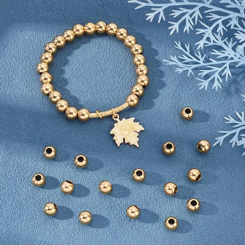 Miniatura 2 de NBEADS 100 cuentas espaciadoras de metal redondas lisas de acero inoxidable 304 de 0.315 pulgadas, cuentas sueltas para hacer joyas de bricolaje 100