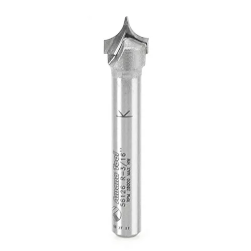 Amana Tool - 56129 Punta de Carburo Pt. Corte Roundover 3/8 Radio x 3/4 Dia x 5/8 x 1/2