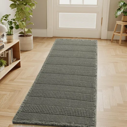 Miniatura 20 de H.VERSAILTEX Alfombra de baño de goma eva súper absorbente, alfombras de baño antideslizantes para piso de baño, alfombras de baño lavables a Crema