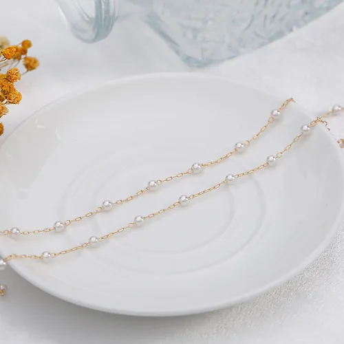 Miniatura 8 de TOBENY Collares de perlas para mujer, chapado en oro de 14 quilates, collar de gargantilla delicada cadena de boda collar de perlas de agua dulce