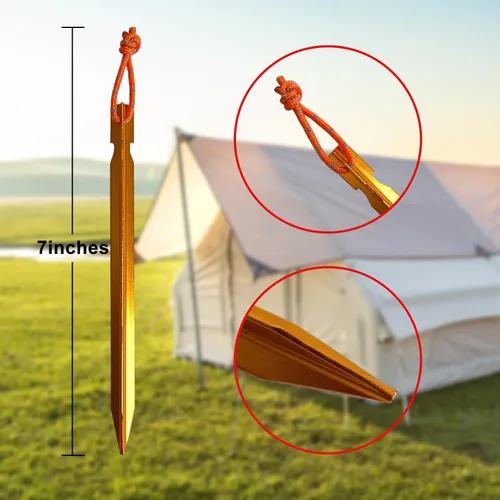 Miniatura 3 de Paquete de 12 estacas para tienda de campaña, estacas de aluminio 7075 para camping, estacas ligeras para tienda de campaña de servicio pesado