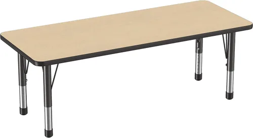 Miniatura 33 de FDP - Mesa rectangular para actividades escolares y aulas (24 x 36 pulgadas), patas gruesas para niños pequeños, altura ajustable de 15 a 24