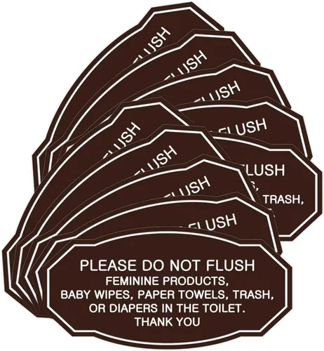 Miniatura 50 de Signs ByLITA Letrero de etiqueta victoriana Please Do Not Flush (Lt Gray), pequeño, 1 paquete Gris claro