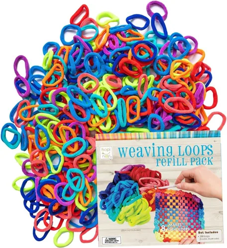 Miniatura 3 de Hapinest Loom Bands - Paquete de recambio para tejer agarraderas para niños, juego de 8 soportes para ollas e incluye 288 bucles en 8