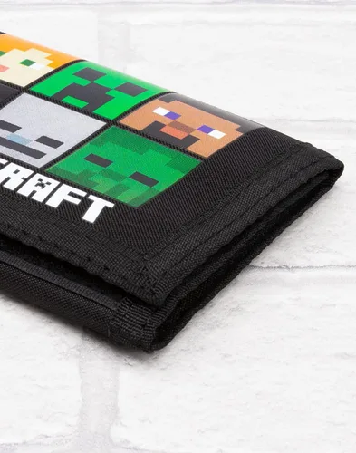 Miniatura 6 de Minecraft Billeteras Game Black or Green Creeper - Monedero de dinero tamaño único Negro