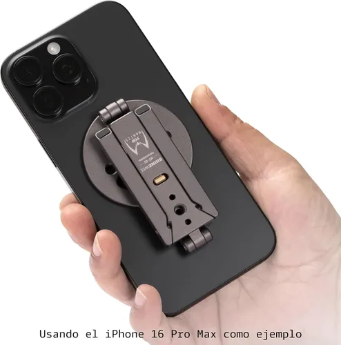 Miniatura 7 de Trípode magnético ultracompacto para iPhone Diseño de gancho plegable, 20 imanes N52, zapata fría y tornillo de 1/4 pulgadas, soporte
