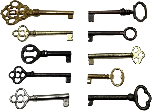 Miniatura 3 de Juego de llaves de esqueleto universal, funciona solo con orificios de cerradura de 1/2 pulgada, llaves vintage genéricas de barril hueco
