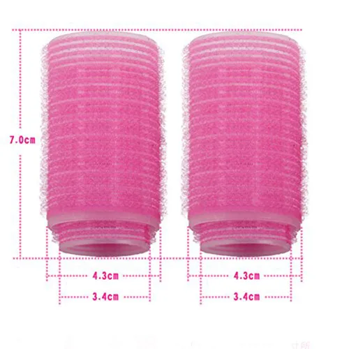 Miniatura 2 de 2 piezas de doble capa flequillo rizadores de pelo rodillo herramientas de peinado, rosa