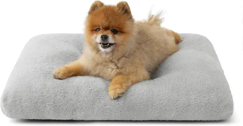 Miniatura 8 de Bedsure - Cama XXL lavable para perros para jaula, almohada gigante de felpa suave para mascotas, cojín para cama de perrera con base Gris