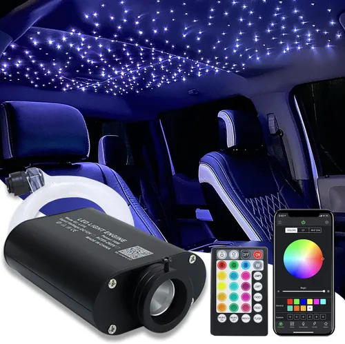 Miniatura 10 de AMKI Luces de fibra óptica de 16 W, kit de luz de techo Starlight con aplicación/control remoto, modo activado por sonido para decoración