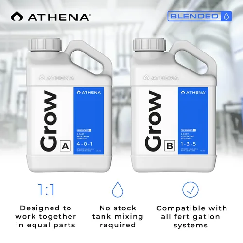Miniatura 6 de Athena Blended Grow A&B Fertilizante líquido vegetativo de 2 partes para hidroponía y suelo Alimento vegetal para crecimiento en etapa vegetal