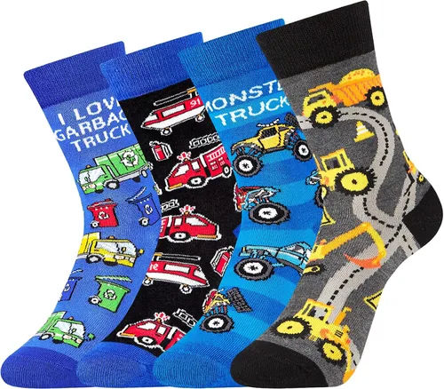 PanPacSight Paquete de 4 calcetines novedosos para niños y niñas, divertidos dibujos animados, lindos animales, alimentos, aguacate, piña, bola