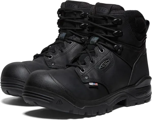 Miniatura 4 de KEEN Utility Botas de trabajo Independence de 6 pulgadas de piel impermeable con punta suave para hombre Negro/Negro