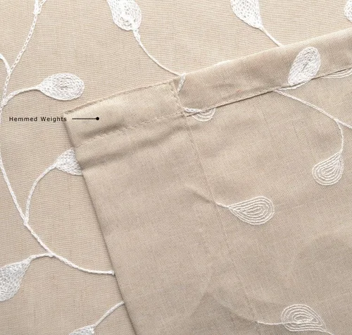 Miniatura 5 de MIUCO Cortinas Semitransparentes con Bordado Floral de Lino Sintético con Ojales para Ventana para Sala de Estar 52 x 95 Pulgadas Juego de 1 Par