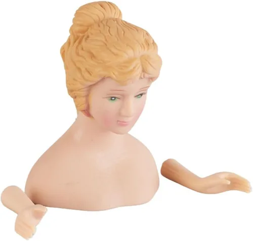Factory Direct Craft - Juego de 6 adornos de vinilo de cabello rubio con cabeza y brazos para muñecas, adornos de árbol de ángel, adornos de Navidad