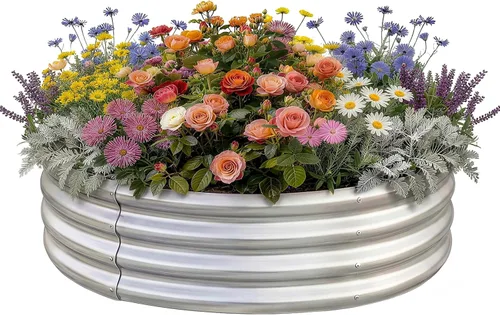 Miniatura 10 de Land Guard - Kit de cama de jardín elevada galvanizada, cajas de jardín elevadas galvanizadas al aire libre, camas de jardín elevadas redondas