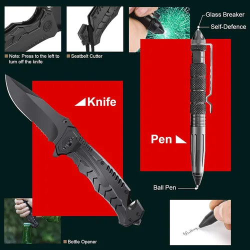 Miniatura 3 de Regalos para hombres, mujeres, papás, kits de supervivencia navideños PIXATO, equipo de supervivencia y equipamiento 116 en 1, kit de emergencia