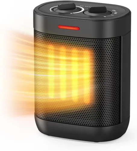 Calentador de Espacio Pequeño de 1000W para Uso en Interiores, Calentamiento Rápido 2S, Calentador de Espacio Eléctrico de Cerámica PTC con 3 Modos,