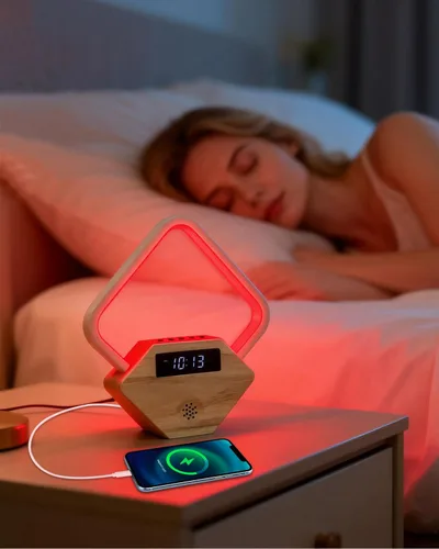 Miniatura 10 de Reloj despertador Sunrise con máquina de sonido de ruido blanco para dormir, 15 sonidos relajantes y repetición con temporizador, lámpara